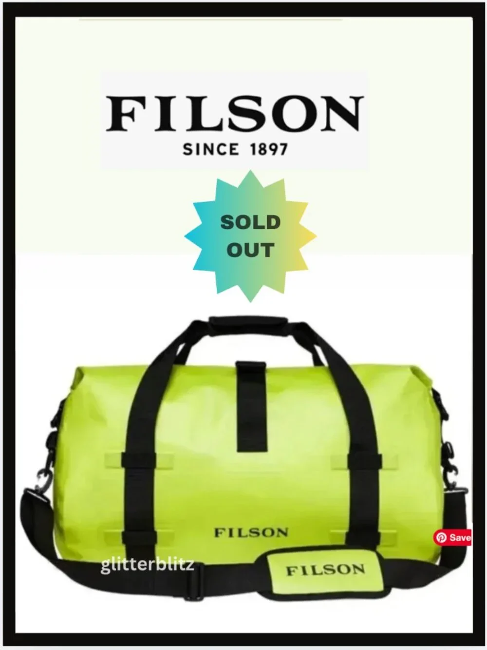 FILSON Waterproof Dry Duffle Bag - Medium Laser Green NWT